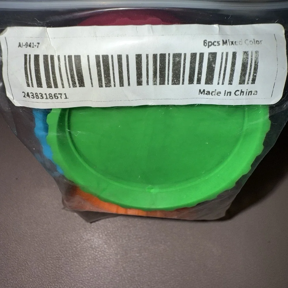 Reusable Silicone Stretch Lids 6pc Mixed Colors Food Bowl Cup‎ Covers 3in